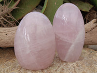 Polished Rose Quartz Standing Free Forms x 3 From Ambatondrazaka, Madagascar - Toprock Gemstones and Minerals