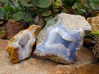 Natural Blue Lace Agate Geodes x 4 From Nsanje, Malawi - Toprock Gemstones and Minerals