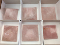 Polished Gemmy Rose Quartz Pyramids x 6 From Madagascar - Toprock Gemstones and Minerals