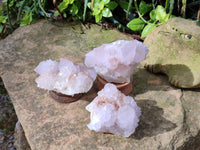 Natural Cactus Flower Amethyst Spirit Quartz Clusters x 4 From South Africa - Toprock Gemstones and Minerals
