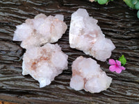 Natural Cactus Flower Amethyst Spirit Quartz Clusters x 4 From South Africa - Toprock Gemstones and Minerals