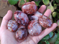 Polished Red Hematoid Quartz Palm Stones x 24 From Ambatondrazaka, Madagascar - Toprock Gemstones and Minerals