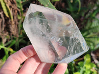Polished Phantom Chlorite Moss and Zoned Smokey Quartz Crystals x 2 From Madagascar - Toprock Gemstones and Minerals