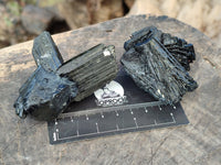 Natural Schorl Black Tourmaline with Hyalite Opal x 12 From Erongo, Namibia - Toprock Gemstones and Minerals