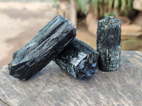 Natural Schorl Black Tourmaline with Hyalite Opal x 12 From Erongo, Namibia - Toprock Gemstones and Minerals