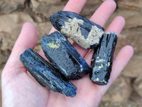 Natural Schorl Black Tourmaline with Hyalite Opal x 12 From Erongo, Namibia - Toprock Gemstones and Minerals