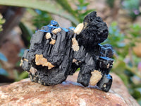 Natural Schorl Black Tourmaline with Hyalite Opal x 12 From Erongo, Namibia - Toprock Gemstones and Minerals