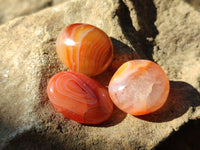 Polished Small Carnelian Agate "Jewellery" Palm Stones x 70 From Madagascar - Toprock Gemstones and Minerals