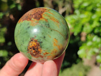 Polished Chrysoprase and Green Opal Spheres x 5 From Madagascar - Toprock Gemstones and Minerals