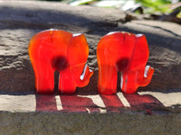 Polished Carnelian Agate Elephant Fridge Magnets - Sold per Item - From China - Toprock Gemstones and Minerals