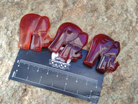 Polished Carnelian Agate Elephant Fridge Magnets - Sold per Item - From China - Toprock Gemstones and Minerals