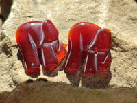 Polished Carnelian Agate Elephant Fridge Magnets - Sold per Item - From China - Toprock Gemstones and Minerals