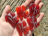 Polished Carnelian Agate Elephant Fridge Magnets - Sold per Item - From China - Toprock Gemstones and Minerals