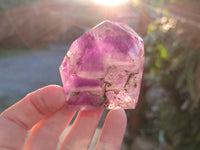 Polished Smokey Amethyst Window Quartz Crystals x 6 From Akansobe, Madagascar - Toprock Gemstones and Minerals