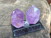 Polished Smokey Amethyst Window Quartz Crystals x 6 From Akansobe, Madagascar - Toprock Gemstones and Minerals