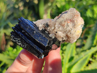 Natural Schorl Black Tourmaline on Orthoclase Matrix Clusters with a bit of Hyalite Opal x 6 From Erongo, Namibia - Toprock Gemstones and Minerals