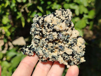 Natural Schorl Black Tourmaline on Orthoclase Matrix Clusters with a bit of Hyalite Opal x 6 From Erongo, Namibia - Toprock Gemstones and Minerals