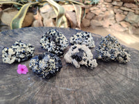 Natural Schorl Black Tourmaline on Orthoclase Matrix Clusters with a bit of Hyalite Opal x 6 From Erongo, Namibia - Toprock Gemstones and Minerals