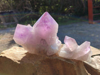 Natural Jacaranda Amethyst Quartz Cluster x 3 From Mumbwa, Zambia - Toprock Gemstones and Minerals