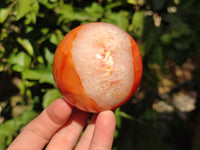 Polished Carnelian Agate Spheres x 3 From Madagascar - Toprock Gemstones and Minerals