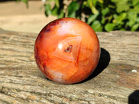 Polished Carnelian Agate Spheres x 3 From Madagascar - Toprock Gemstones and Minerals