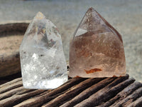 Polished Clear, Smokey and Specular Hematite Inclusion Quartz Crystals x 3 From Madagascar - Toprock Gemstones and Minerals