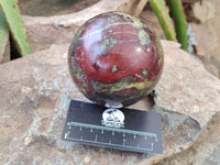 Polished Bastite Dragons Blood Stone Sphere-Ball x 2 From Tshipise, South Africa - Toprock Gemstones and Minerals