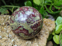 Polished Bastite Dragons Blood Stone Sphere-Ball x 2 From Tshipise, South Africa - Toprock Gemstones and Minerals