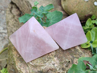 Polished Gemmy Rose Quartz Pyramids x 6 From Madagascar - Toprock Gemstones and Minerals