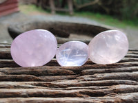 Polished Rose Quartz Palm Stones x 35 From Ambatondrazaka, Madagascar - Toprock Gemstones and Minerals