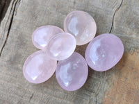 Polished Rose Quartz Palm Stones x 35 From Ambatondrazaka, Madagascar - Toprock Gemstones and Minerals