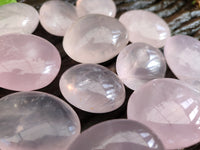 Polished Rose Quartz Palm Stones x 35 From Ambatondrazaka, Madagascar - Toprock Gemstones and Minerals