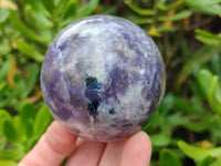 Polished Lepidolite with Pink Rubellite Spheres x 5 From Ambatondrazaka, Madagascar - Toprock Gemstones and Minerals