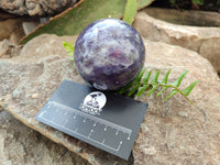 Polished Lepidolite with Pink Rubellite Spheres x 5 From Ambatondrazaka, Madagascar - Toprock Gemstones and Minerals
