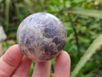 Polished Lepidolite with Pink Rubellite Spheres x 5 From Ambatondrazaka, Madagascar - Toprock Gemstones and Minerals