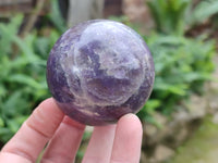Polished Lepidolite with Pink Rubellite Spheres x 5 From Ambatondrazaka, Madagascar - Toprock Gemstones and Minerals