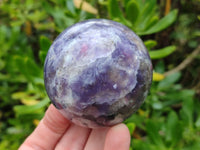 Polished Lepidolite with Pink Rubellite Spheres x 5 From Ambatondrazaka, Madagascar - Toprock Gemstones and Minerals