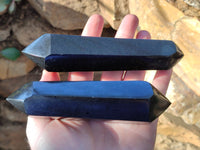 Polished Black Basalt Double Terminated Points x 5 From Antsirabe, Madagascar - Toprock Gemstones and Minerals