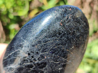 Polished Black Tourmaline and Calcite Standing Free Forms x 2 From Madagascar - Toprock Gemstones and Minerals