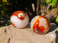 Polished Carnelian Agate Spheres x 6 From Madagascar - Toprock Gemstones and Minerals