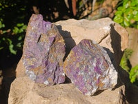 Natural Metallic Purpurite Cobbed Specimens x 3 From Erongo, Namibia - Toprock Gemstones and Minerals