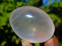 Polished Pearl Girasol Quartz Crystal Palm Stones x 12 From Ambatondrazaka, Madagascar - Toprock Gemstones and Minerals