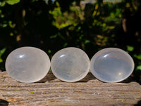 Polished Pearl Girasol Quartz Crystal Palm Stones x 12 From Ambatondrazaka, Madagascar - Toprock Gemstones and Minerals
