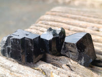 Natural Schorl Black Tourmaline Terminated Crystal Specimens with some Hyalite Opal x 35 From Erongo, Namibia - Toprock Gemstones and Minerals