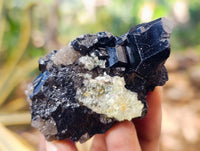 Natural Schorl Black Tourmaline and Smokey Quartz with Hyalite Opal x 12 From Erongo, Namibia - Toprock Gemstones and Minerals