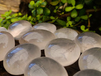 Polished Pearl Girasol Quartz Crystal Palm Stones x 12 From Ambatondrazaka, Madagascar - Toprock Gemstones and Minerals