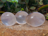 Polished Pearl Girasol Quartz Crystal Palm Stones x 12 From Ambatondrazaka, Madagascar - Toprock Gemstones and Minerals