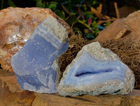 Natural Blue Lace Agate Geodes x 6 From Nsanje, Malawi - Toprock Gemstones and Minerals