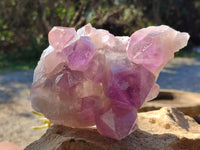 Natural Jacaranda Amethyst Quartz Cluster x 2 From Mumbwa, Zambia - Toprock Gemstones and Minerals