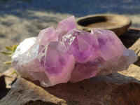 Natural Jacaranda Amethyst Quartz Cluster x 2 From Mumbwa, Zambia - Toprock Gemstones and Minerals